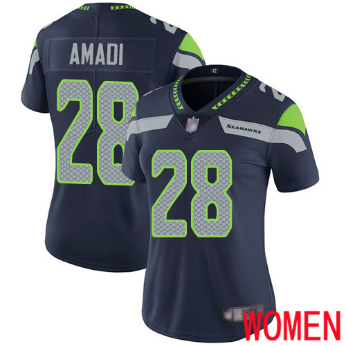 Seattle Seahawks Limited Navy Blue Women Ugo Amadi Home Jersey NFL Football #28 Vapor Untouchable
